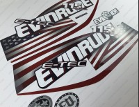 Evinrude 115HP E-tec H.O. 2007-2017 USA Flag Graphite Cowl Outboard Decal Kit Evinrude 115HP E-tec H.O. 2007-2017 USA Flag Graphite Cowl Outboard Decal Kit